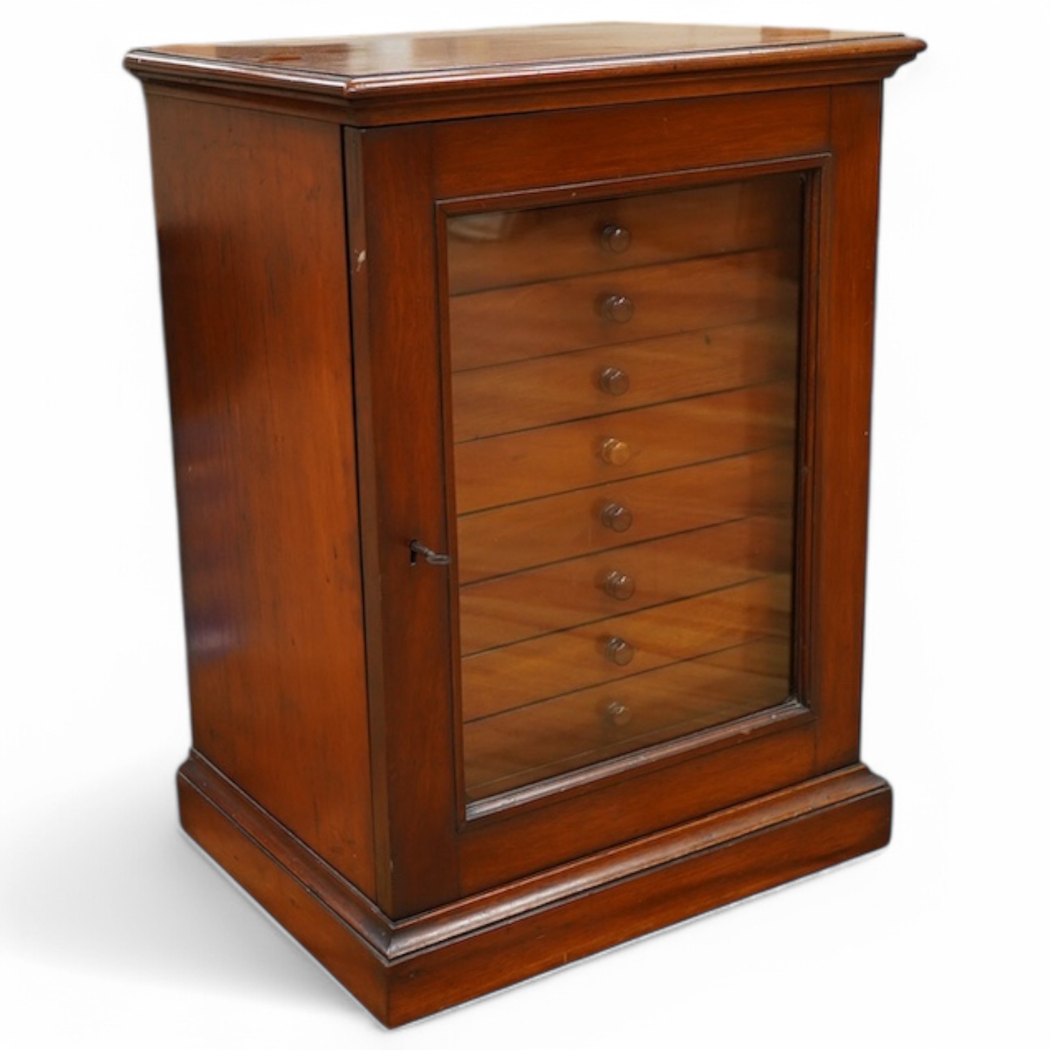 A late Victorian mahogany ten-drawer collectors cabinet, 54cm high. Condition - fair/good